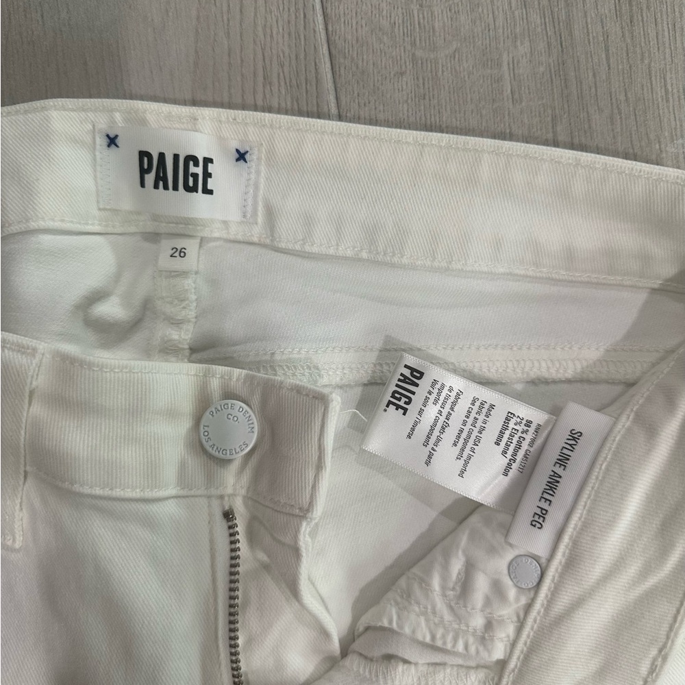Paige Women's Skyline Ankle Peg White Jeans